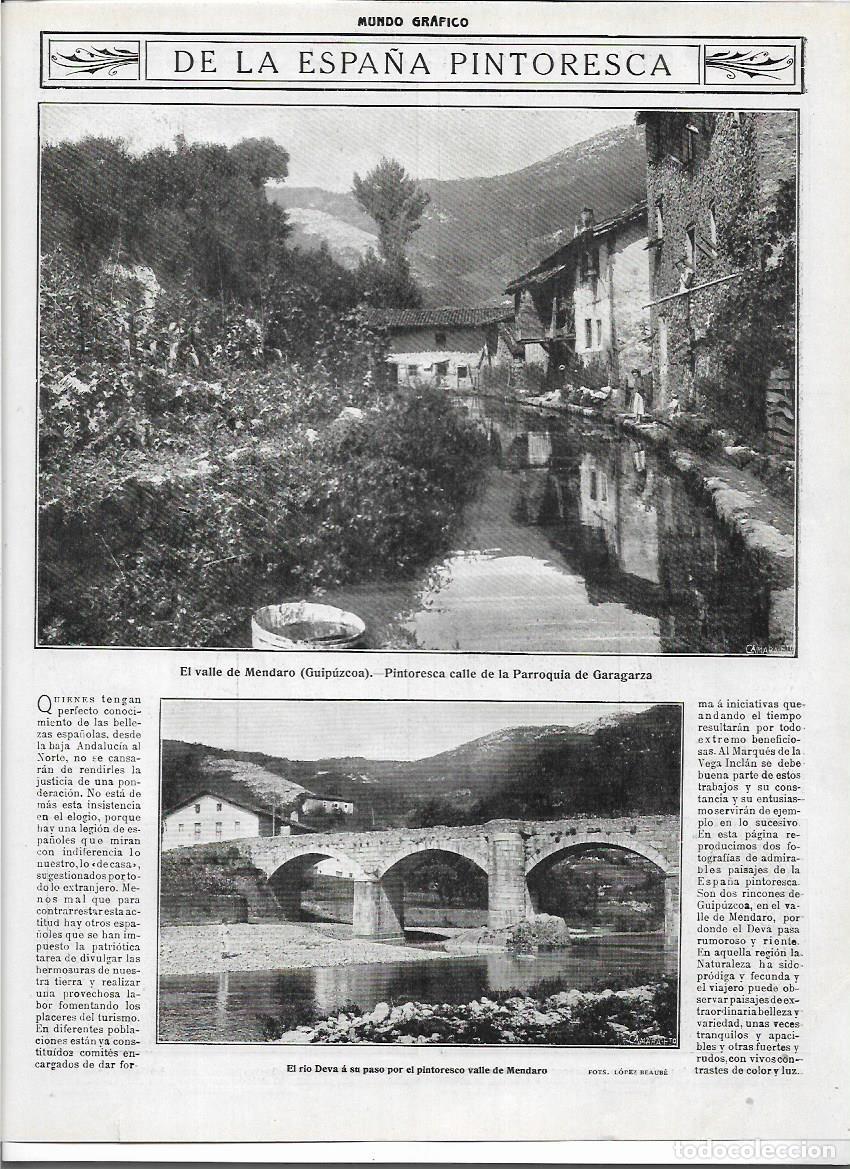 Sammelleidenschaft Papier: A&Ntilde;O 1916 RECORTE PRENSA CALLE DE GARAGARZA VALLE DE MENDARO GUIPUZCOA RIO DEVA