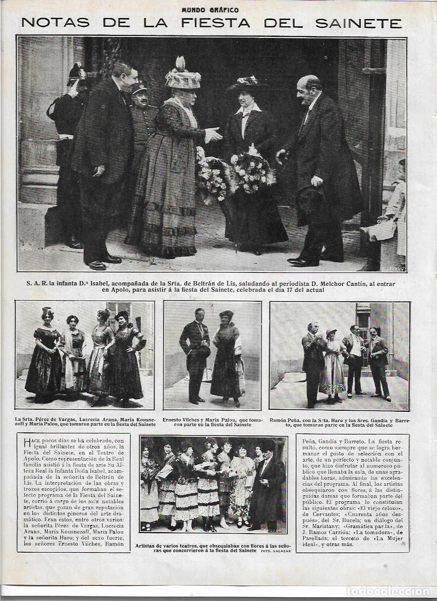 Sammelleidenschaft Papier: A&Ntilde;O 1916 RECORTE PRENSA MADRID FIESTA SAINETE TEATRO APOLO MELCHOR CANTIN ARTISTAS PEREZ DE VARGAS