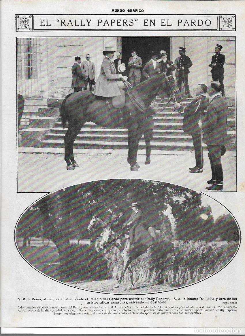 Sammelleidenschaft Papier: 1916 RECORTE PRENSA MADRID RALLY PAPER EN EL PRADO AMAZONAS REINA MONTANDO A CABALLO