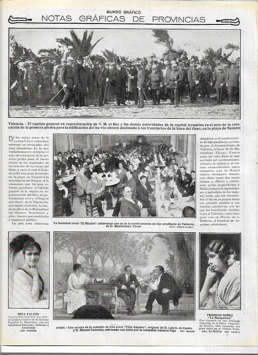 Sammelleidenschaft Papier: A&Ntilde;O 1916 RECORTE PRENSA VALENCIA PLAYA NAZARET PRIMERA PIEDRA BARRIO OBRERO TRANVIARIOS EL GRAO