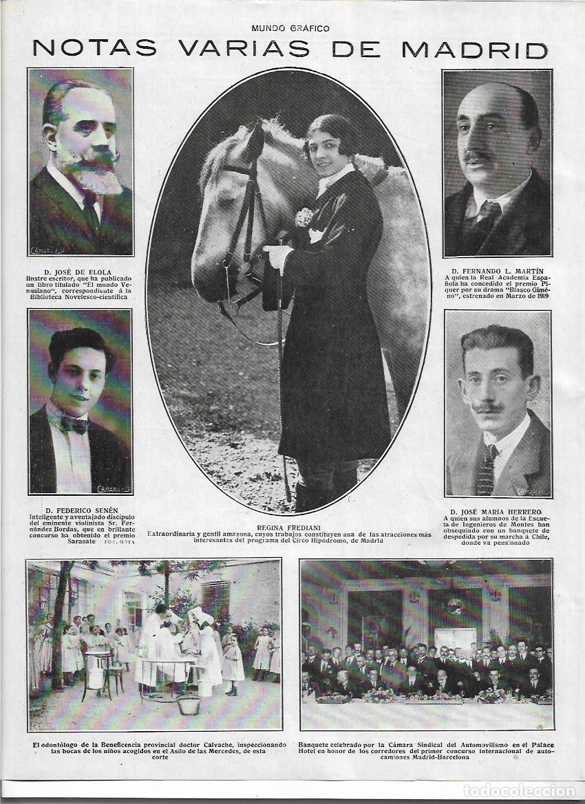 Collecting paper: A&Ntilde;O 1920 RECORTE PRENSA HIPICA REGINA FREDIANI AMAZONA ATRACCION CIRCO HIPODROMO DE MADRID