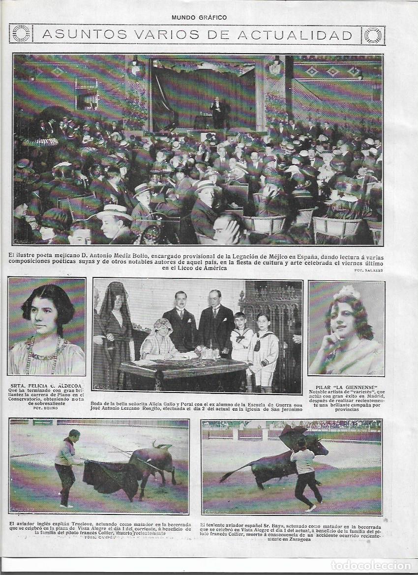 Sammelleidenschaft Papier: A&Ntilde;O 1920 RECORTE PRENSA VISTA ALEGRE BECERRADA AVIADOR TRUELOVE SR BAYO A BENEFICIO FAMILIA COLLIER