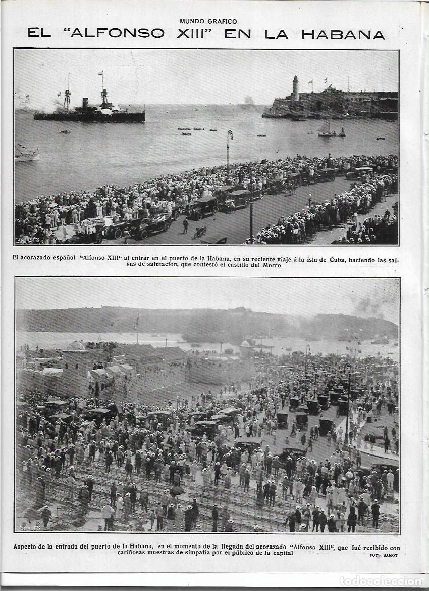 Sammelleidenschaft Papier: A&Ntilde;O 1920 RECORTE PRENSA MARINA BARCO ACORAZADO ALFONSO XIII EN LA HABANA CUBA LLEGADA PUERTO