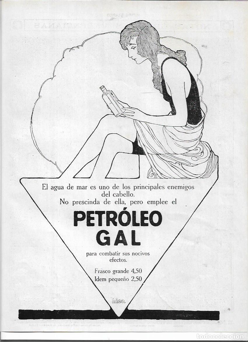 Sammelleidenschaft Papier: 1920 RECORTE PRENSA PUBLICIDAD PETROLEO GAL PARA EL PELO CUIDADO DEL CABELLO