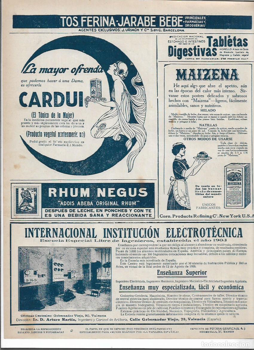 Sammelleidenschaft Papier: A&Ntilde;O 1920 RECORTE PRENSA PUBLICIDAD CARDUI TONICO DE LA MUJER PRODUCTO VEGETAL