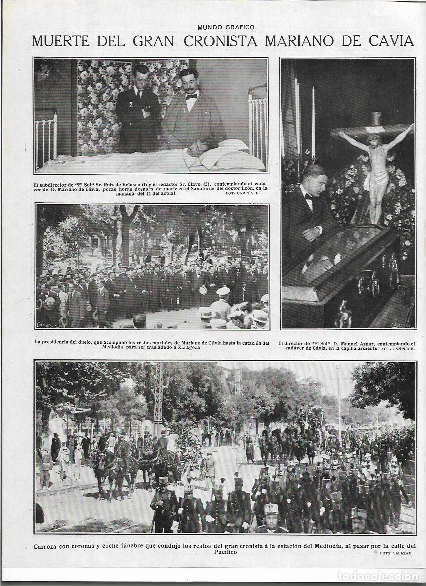 Sammelleidenschaft Papier: A&Ntilde;O 1920 RECORTE PRENSA MUERTE ESCRITOR CRONISTA MARIANO DE CAVIA ENTIERRO ULTIMO RETRATO CAMPUA