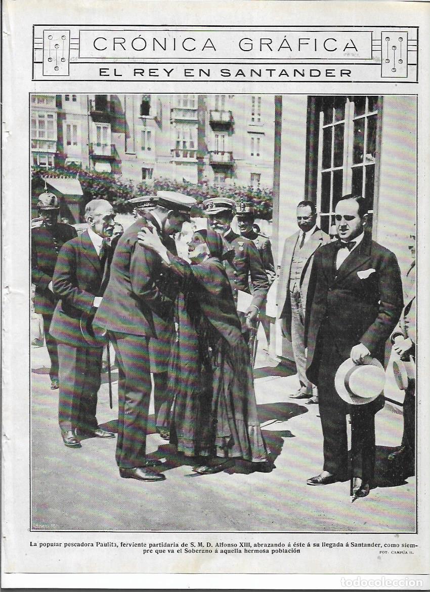 Sammelleidenschaft Papier: A&Ntilde;O 1920 RECORTE PRENSA EL REY EN SANTANDER POPULAR PESCADORA PAULITA SALUDO ABRAZO AL REY