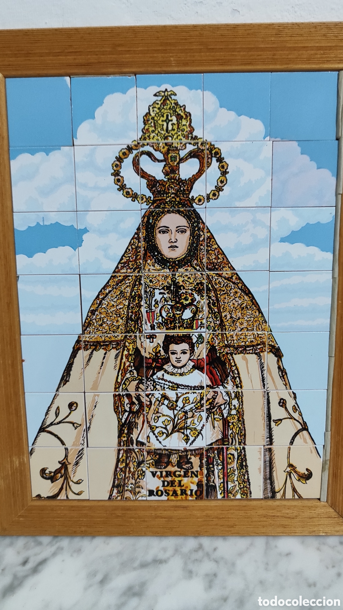 Coleccionismo: CUADRO MOSAICO VIRGEN DEL ROC&Iacute;O - Foto 3