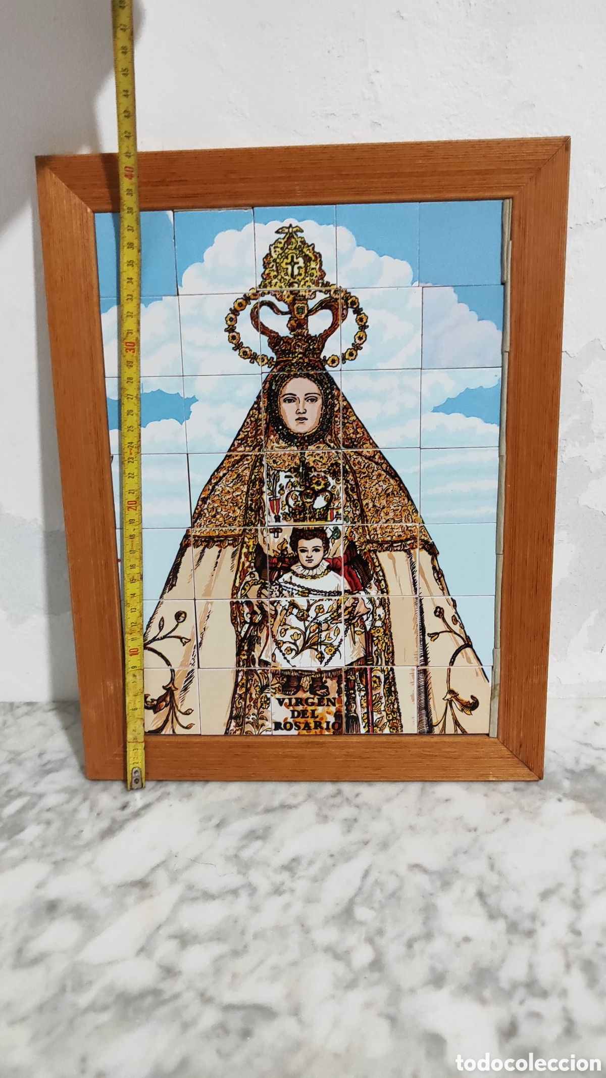Coleccionismo: CUADRO MOSAICO VIRGEN DEL ROC&Iacute;O - Foto 4