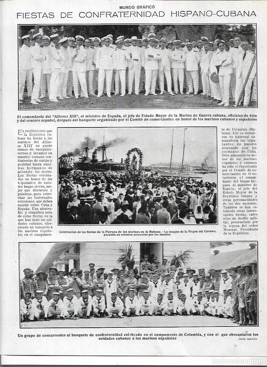 Coleccionismo: A&Ntilde;O 1920 RECORTE PRENSA LA HABANA CUBA TRIPULACION ALFONSO XIII VIRGEN DEL CARMEN PROCESION MARINA