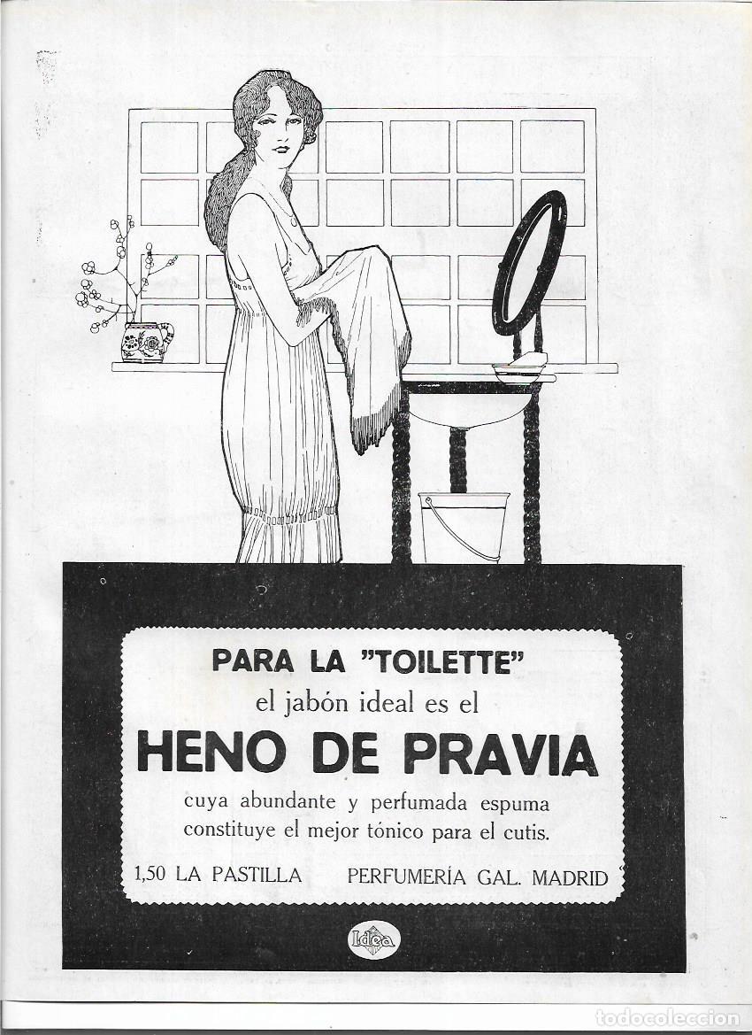 Colecionismo: A&Ntilde;O 1920 RECORTE PRENSA PUBLICIDAD PASTILLA DE JABON HENO DE PRAVIA PARA LA TOILETTE PERFUMERIA GAL
