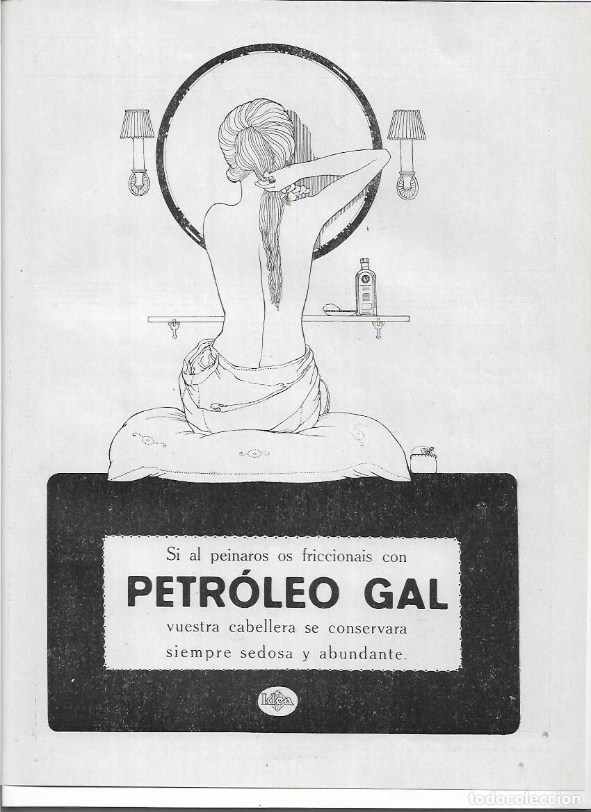 Colecionismo: A&Ntilde;O 1920 RECORTE PRENSA PUBLICIDAD PETROLEO GAL PARA EL PELO CUIDADO DEL CABELLO