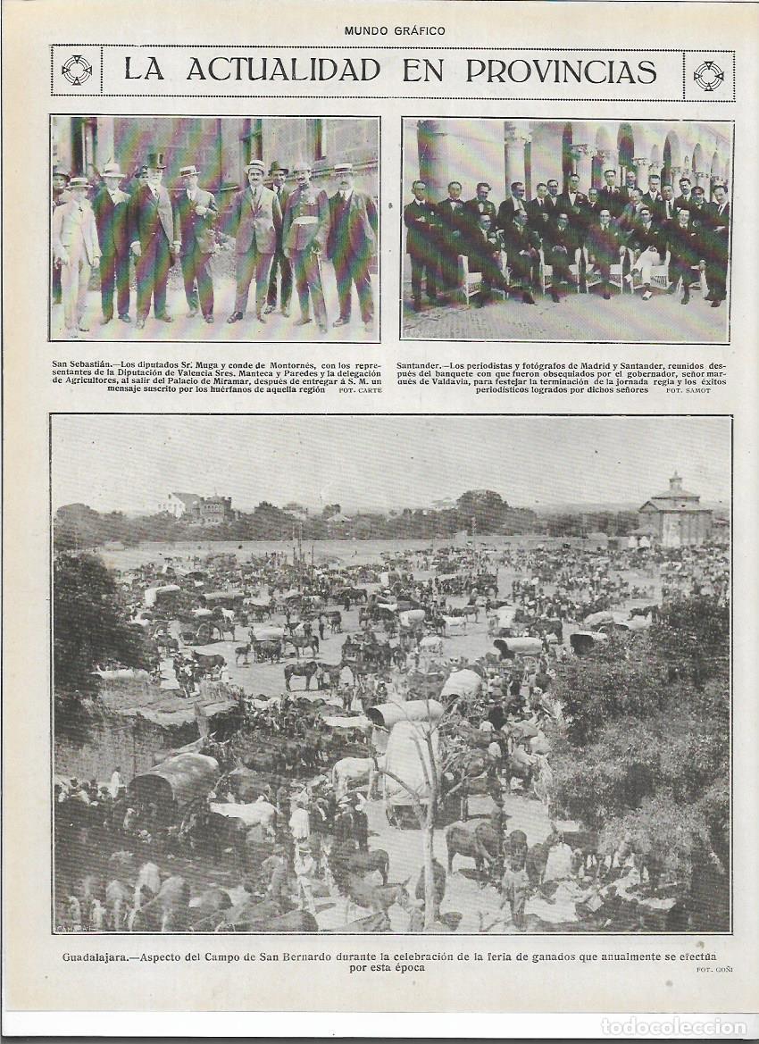 Colecionismo: A&Ntilde;O 1920 RECORTE PRENSA GUADALAJARA CAMPO DE SAN BERNARDO FERIA DE GANADOS CARRETAS CARROS