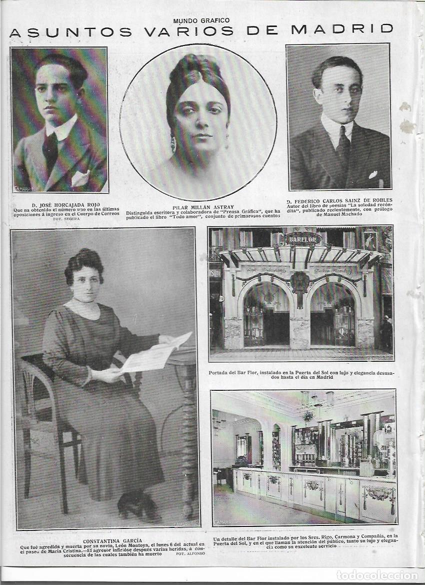 Colecionismo: A&Ntilde;O 1920 RECORTE PRENSA MADRID BAR FLOR PUERTA DEL SOL RIGO CARMONA ELEGANCIA LUJO