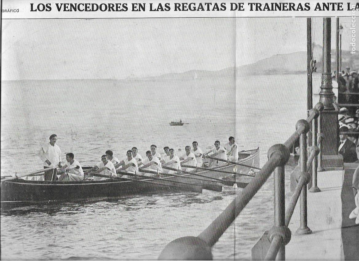 Collectionnisme: A&Ntilde;O 1920 RECORTE PRENSA BILBAO REGATAS TRAINERAS MUELLE LAS ARENAS GANADORA BARCA DE CIERVANA REY