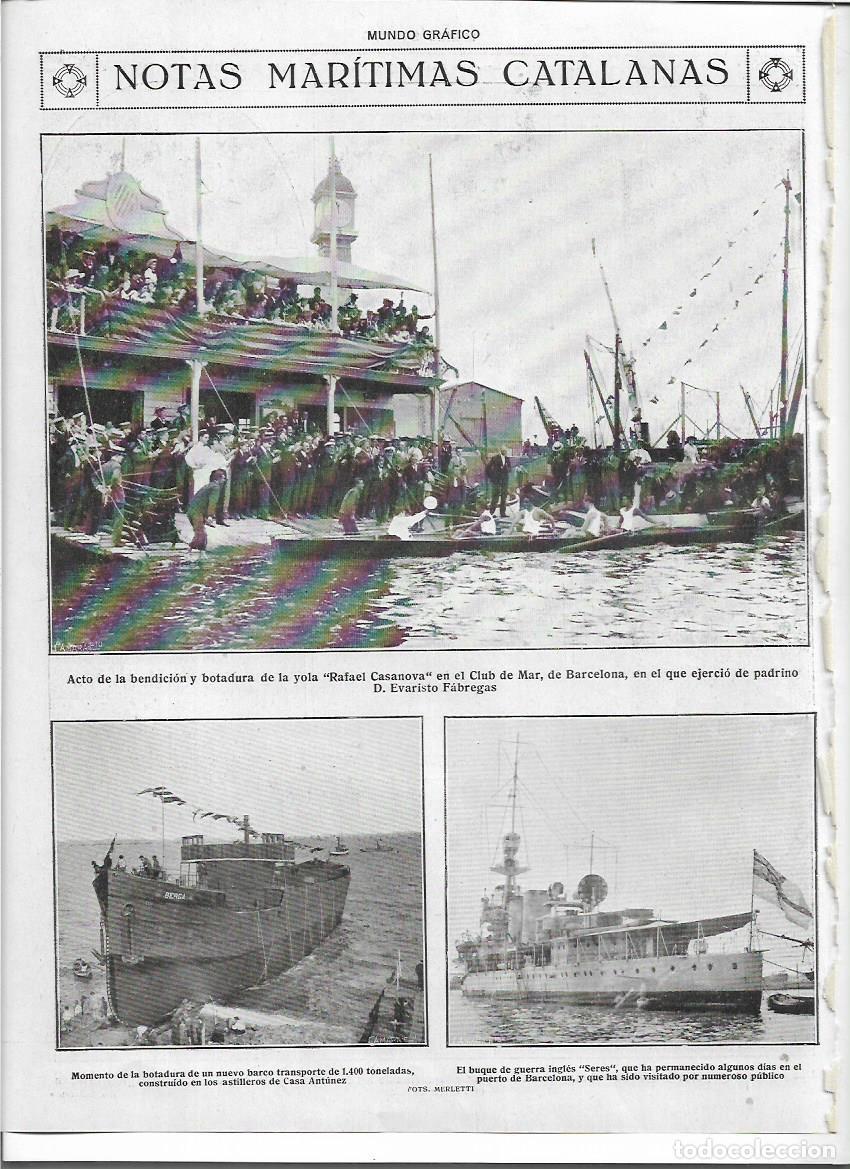 Colecionismo: A&Ntilde;O 1920 RECORTE PRENSA BCNA PUERTO BOTADURA YOLA RAFAEL CASANOVA BARCO ASTILLEROS CASA ANTUNEZ