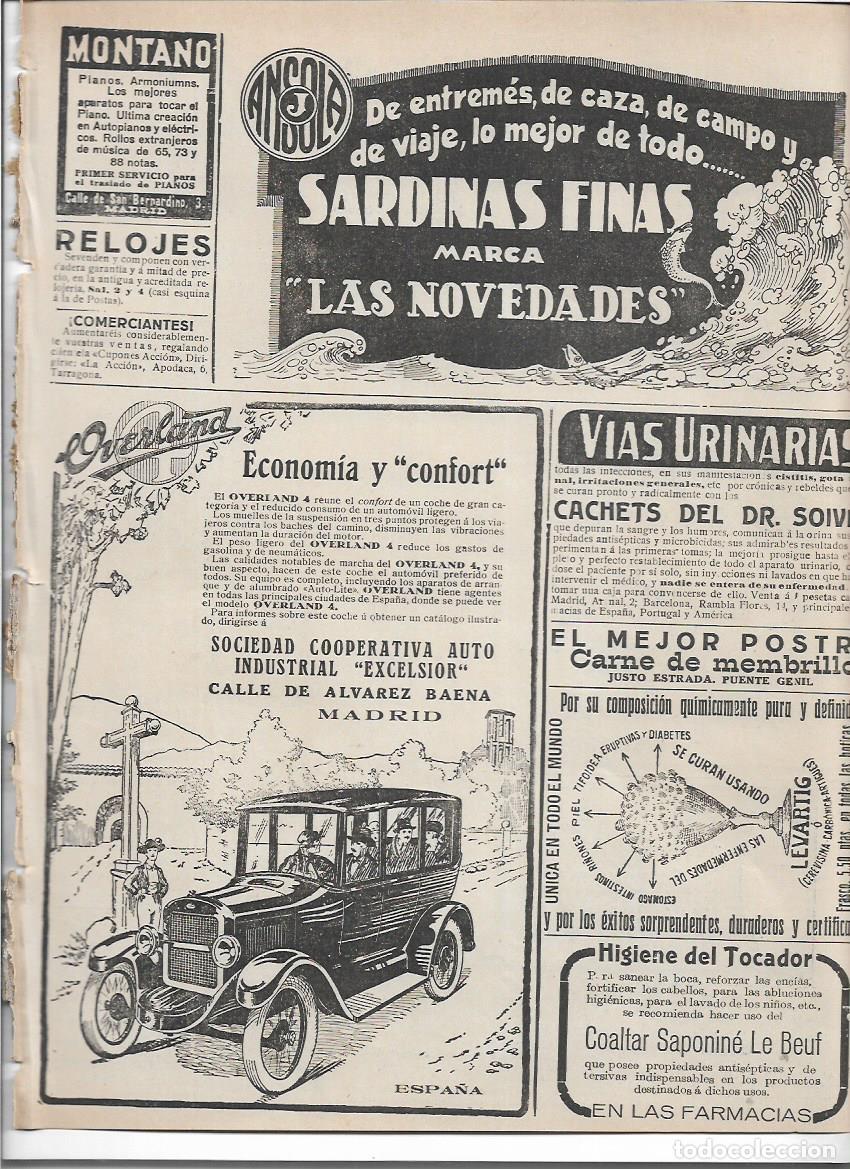 Collectionnisme: A&Ntilde;O 1920 RECORTE PRENSA PUBLICIDAD OVERLAND 4 COCHE AUTOMOVIL SOCIEDAD COOPERATIVA ESCELSIOR AUTO