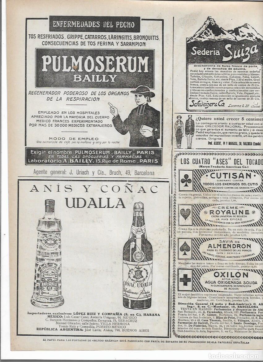 Collecting paper: A&Ntilde;O 1920 RECORTE PRENSA PUBLICIDAD PULMOSERUM BAILLY TOS RESFRIADOS BRONQUITIS FARMACIA