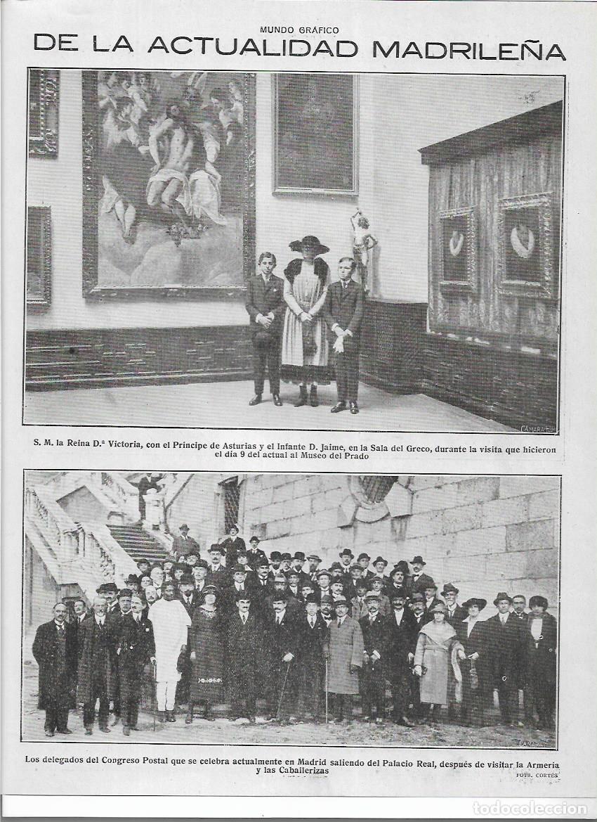 Coleccionismo: A&Ntilde;O 1920 RECORTE PRENSA PINTURA REINA VICTORIA VISITA LA SALA DEL GRECO DEL MUSEO DEL PRADO MADRID