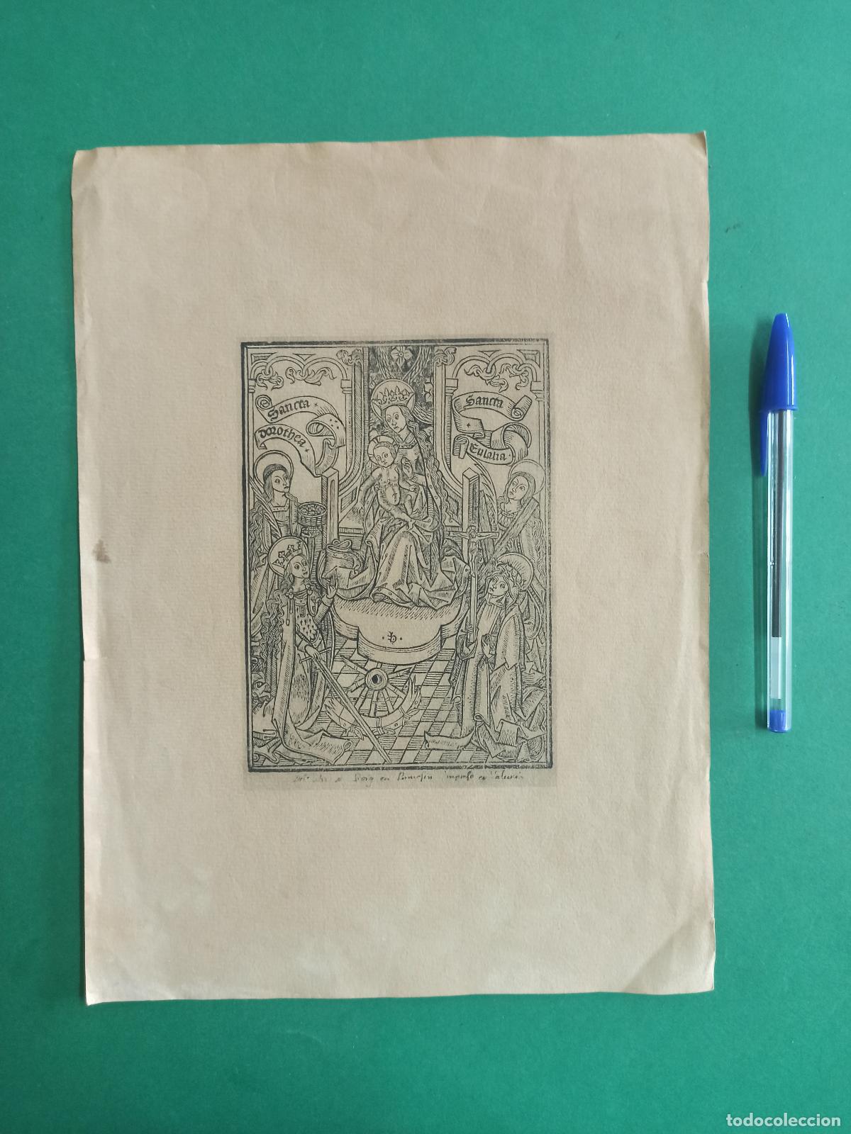 Coleccionismo: Antiguo cartel religioso de Santa Eulalia y Santa Dorotea.