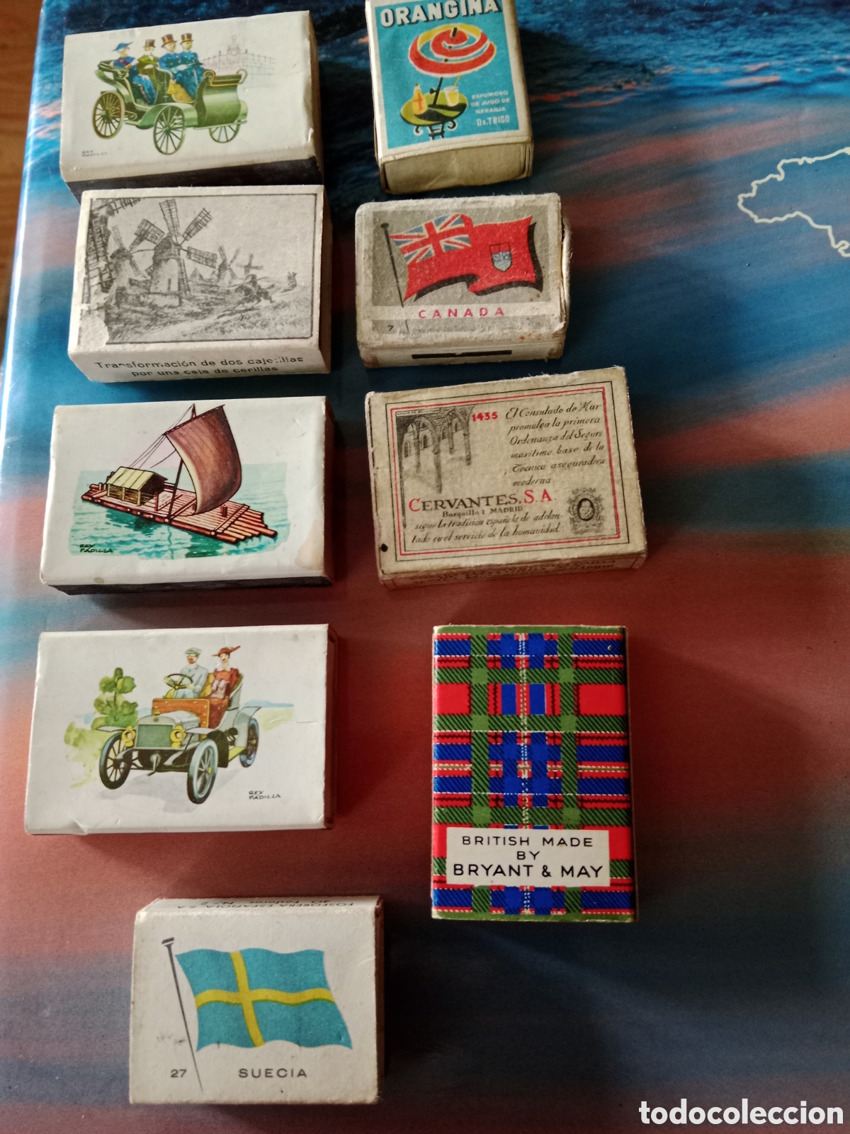 Coleccionismo: 9 cajas de cerillas antiguas vac&iacute;as