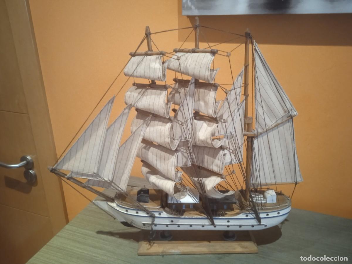Coleccionismo: Antiguo barco de madera echo a mano - Foto 2