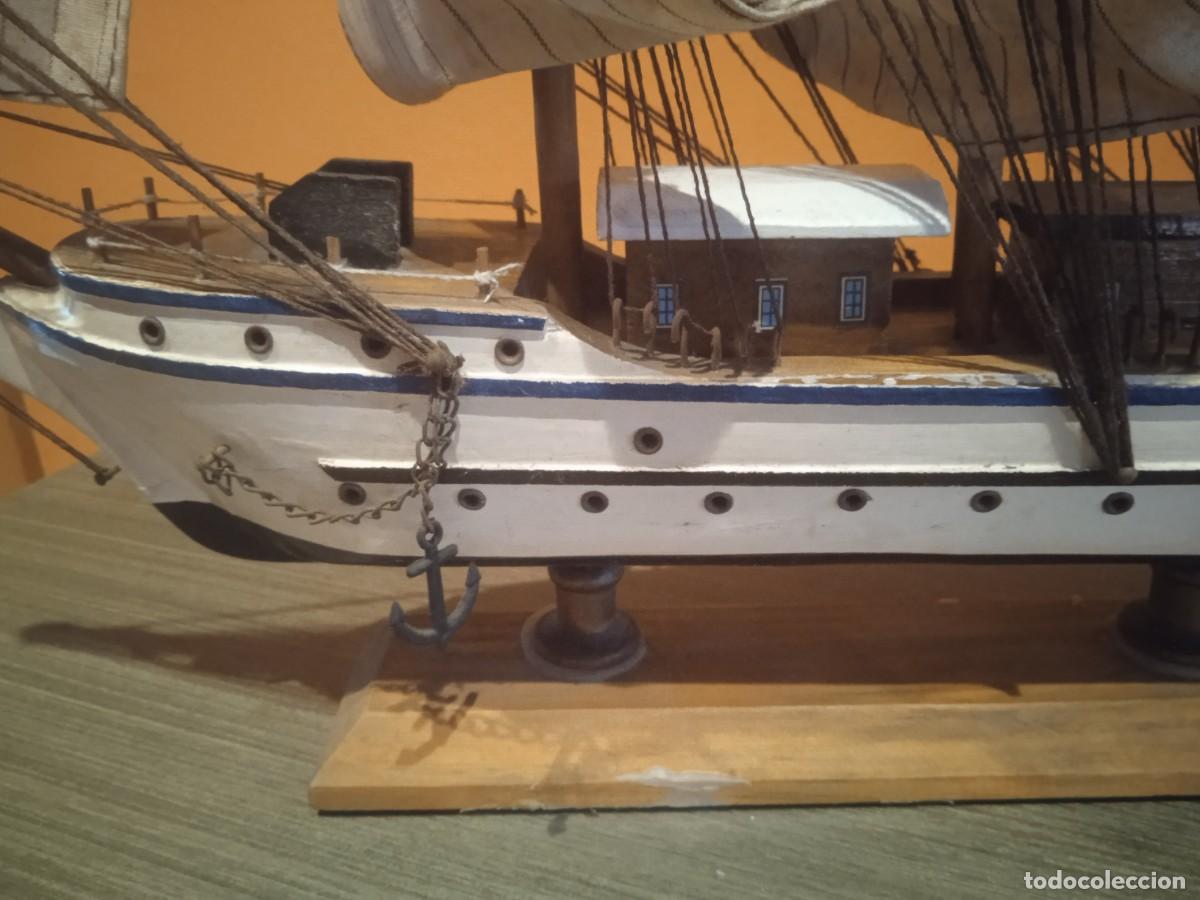 Coleccionismo: Antiguo barco de madera echo a mano - Foto 3
