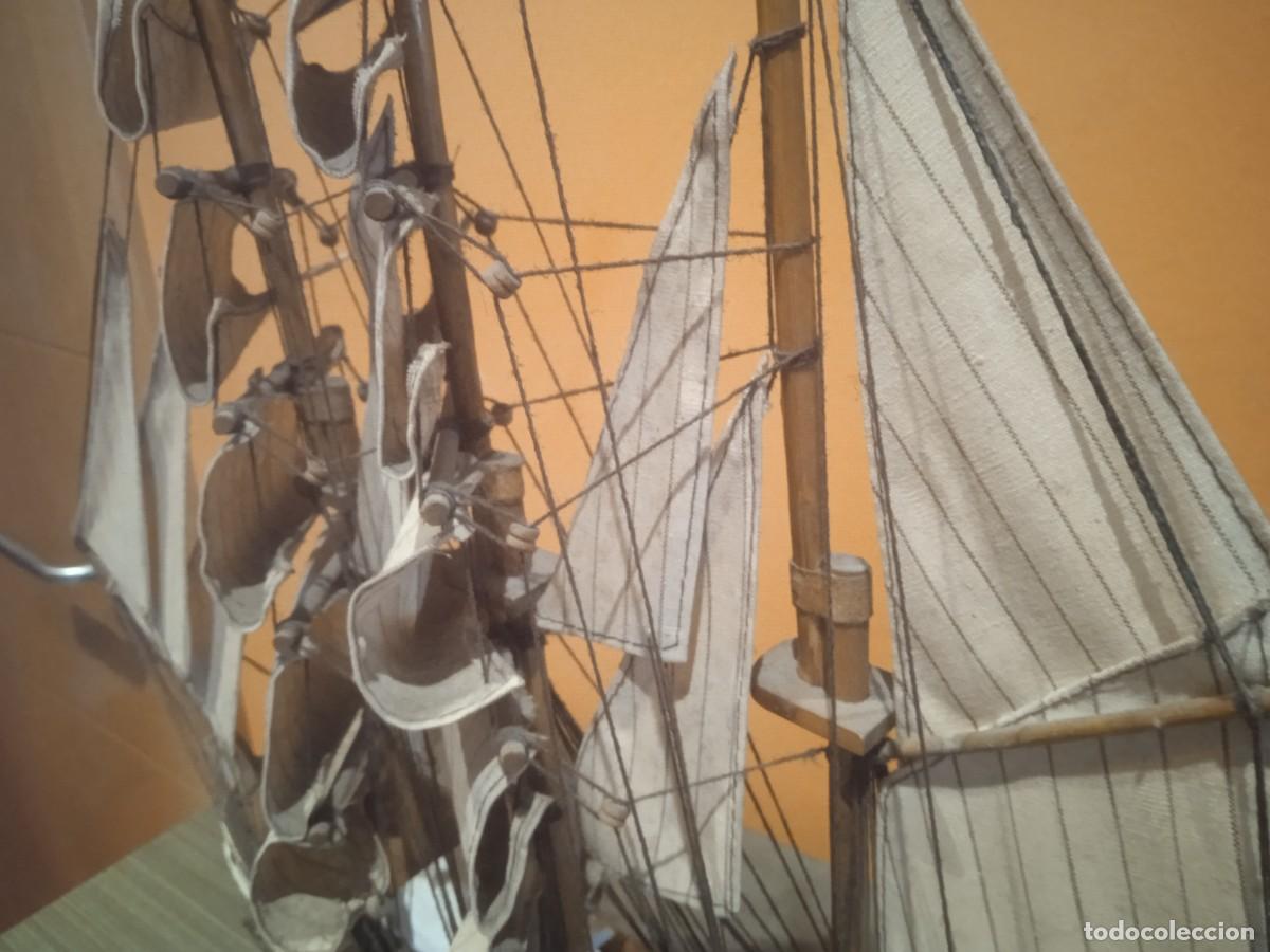Coleccionismo: Antiguo barco de madera echo a mano - Foto 5