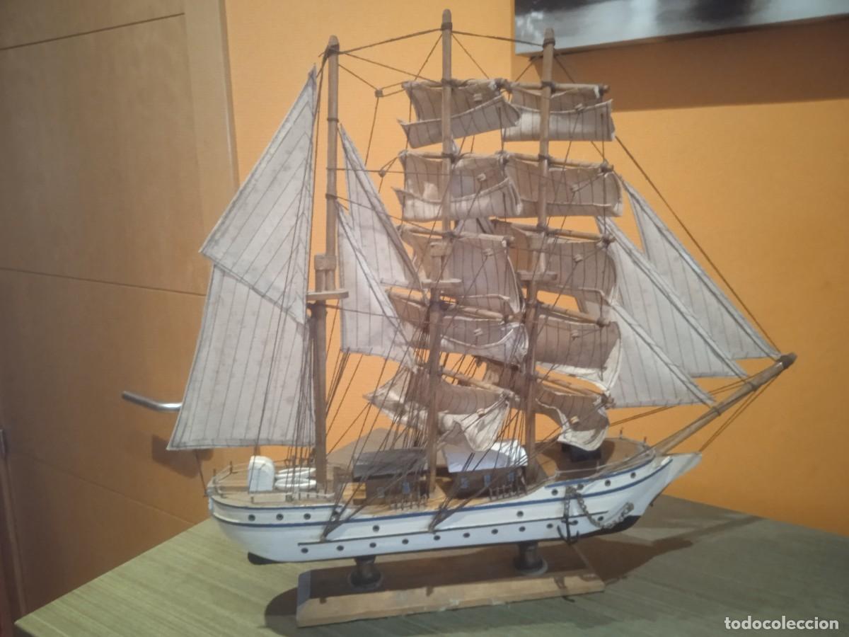Coleccionismo: Antiguo barco de madera echo a mano - Foto 6