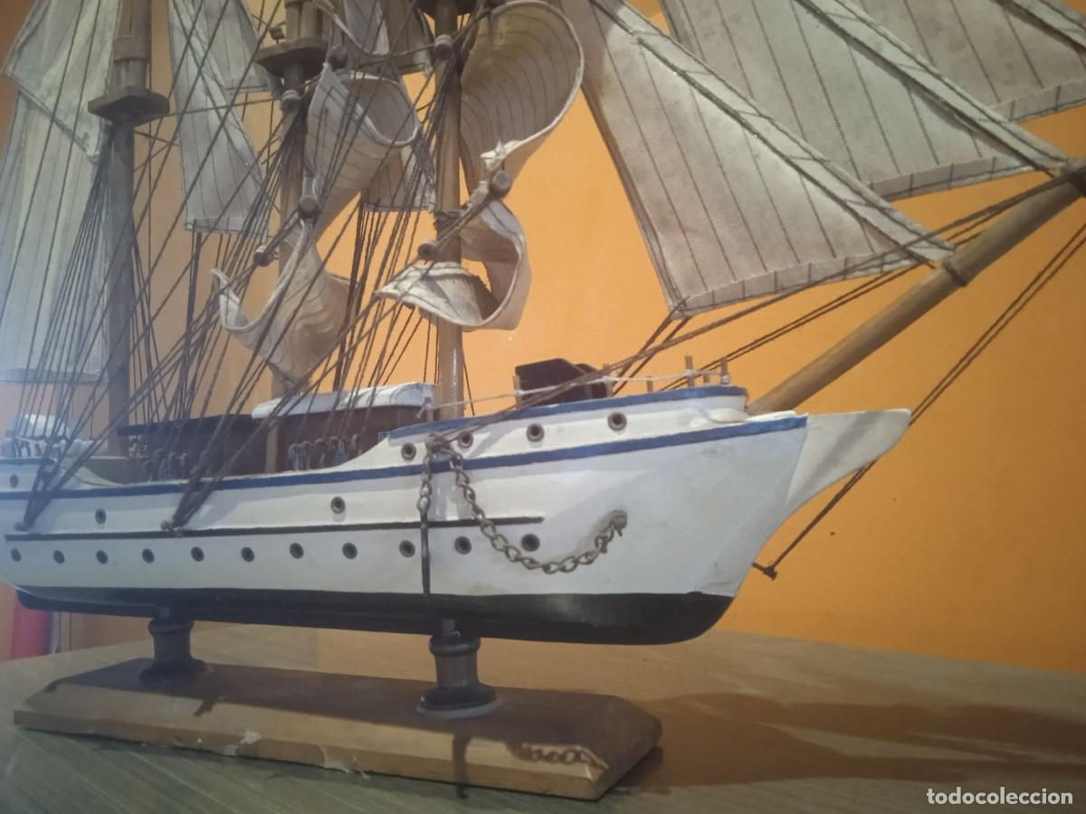 Coleccionismo: Antiguo barco de madera echo a mano - Foto 7
