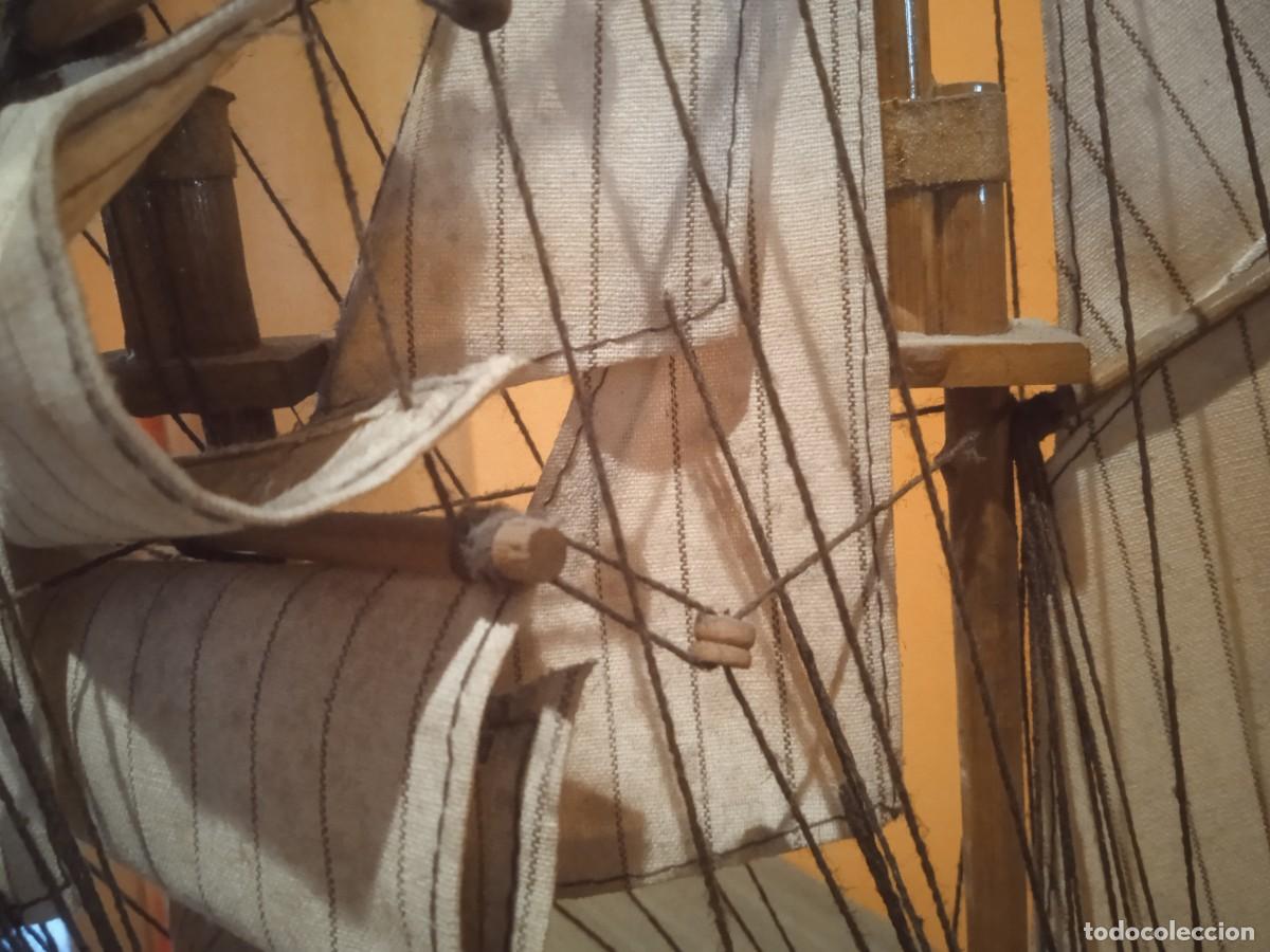 Coleccionismo: Antiguo barco de madera echo a mano - Foto 9