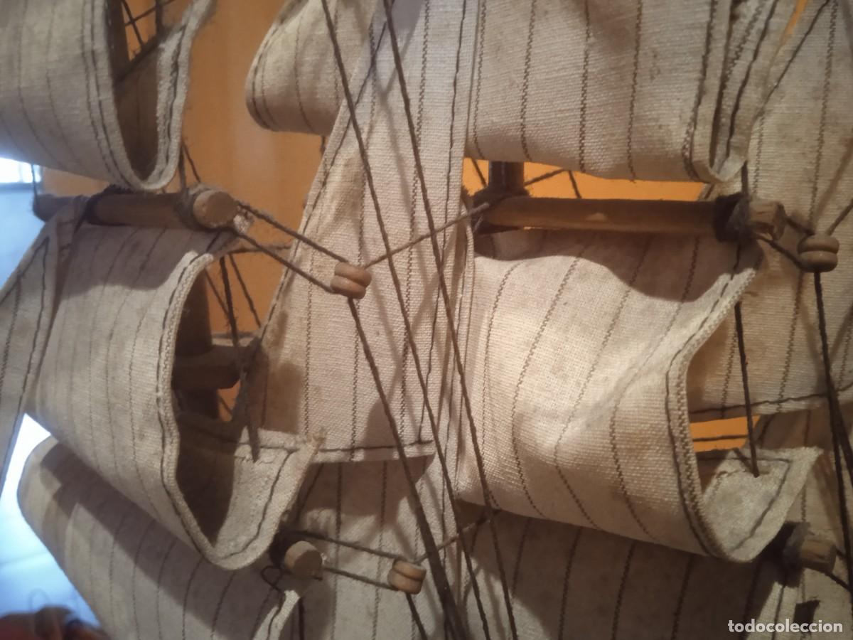 Coleccionismo: Antiguo barco de madera echo a mano - Foto 10