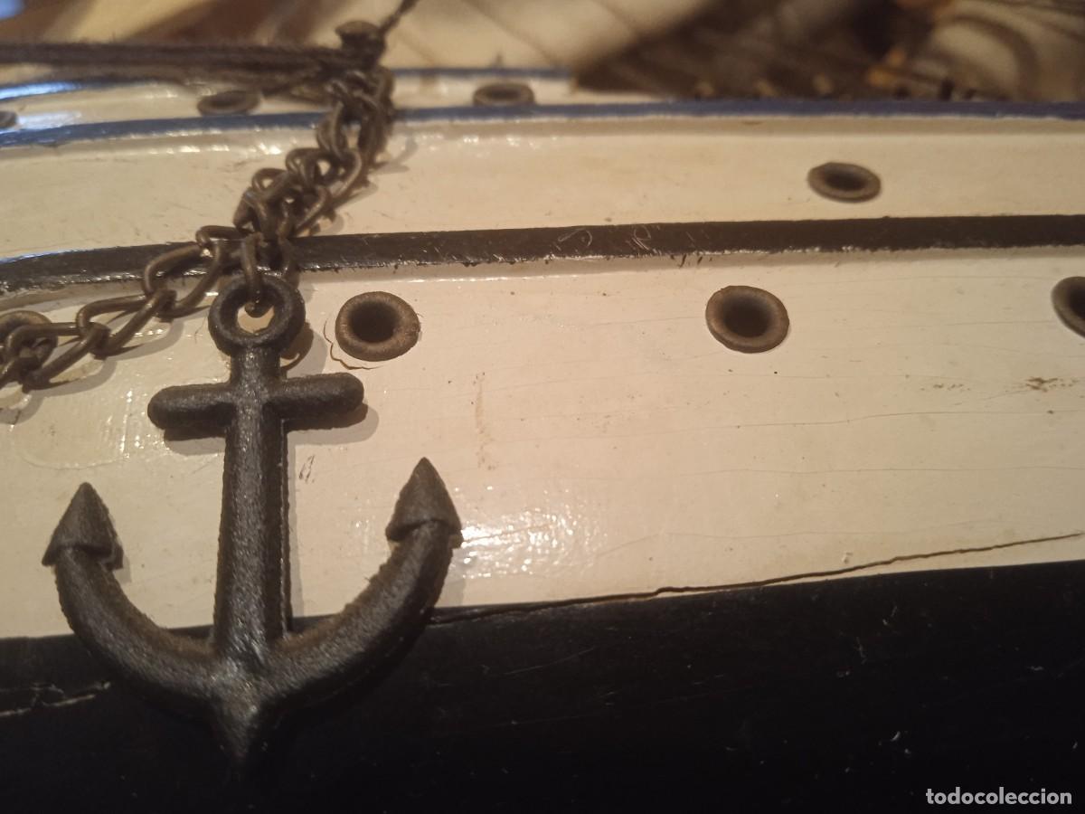 Coleccionismo: Antiguo barco de madera echo a mano - Foto 11