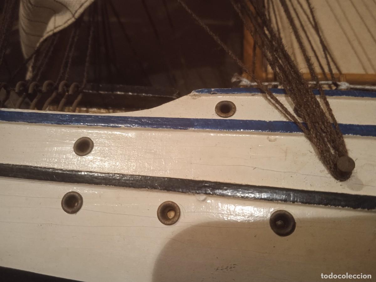 Coleccionismo: Antiguo barco de madera echo a mano - Foto 12