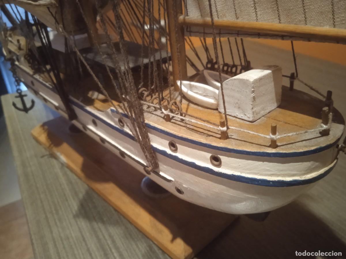 Coleccionismo: Antiguo barco de madera echo a mano - Foto 13