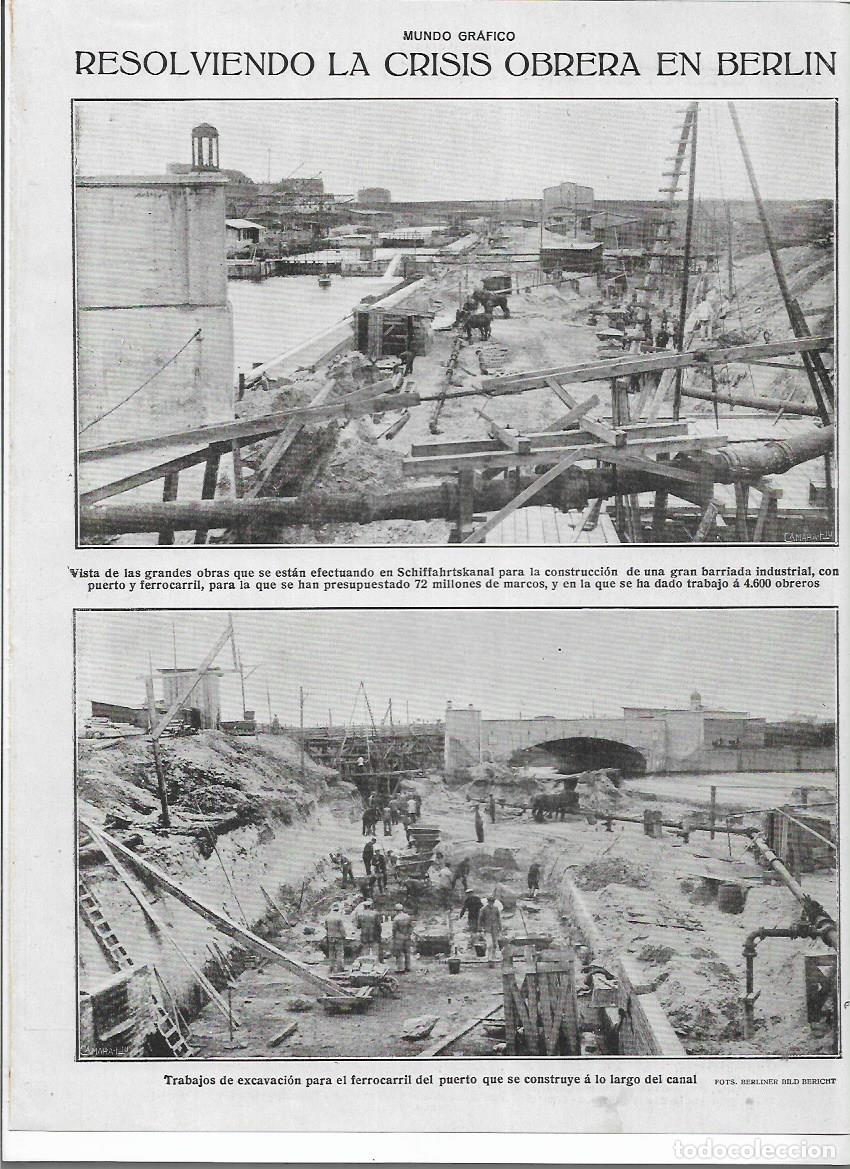 Collecting paper: A&Ntilde;O 1920 RECORTE PRENSA BERLIN CRISIS OBRERA CONSTRUCCION BARRIADA INDUSTRIAL FERROCARRIL DEL PUERTO