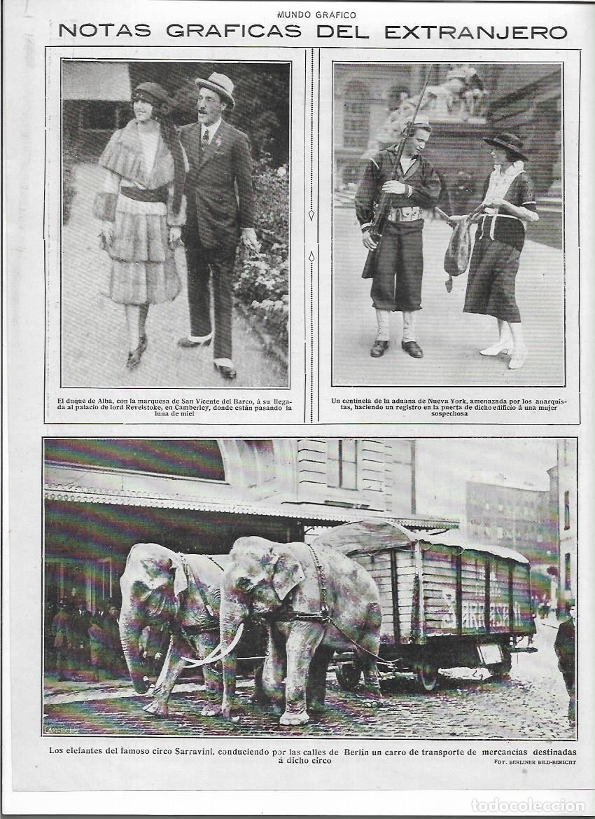 Colecionismo: 1920 RECORTE PRENS EL DUQUE DE ALBA Y LA MARQUESA DE SAN VICENTE DEL BARCO LUNA DE MIEL EN CAMBERLEY