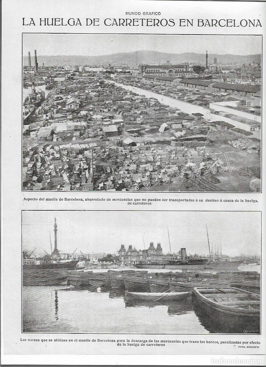 Colecionismo: A&Ntilde;O 1920 RECORTE PRENSA PUERTO BARCELONA HUELGA DE CARRETEROS ACUMULACION MERCANCIAS BARCAS PARADAS