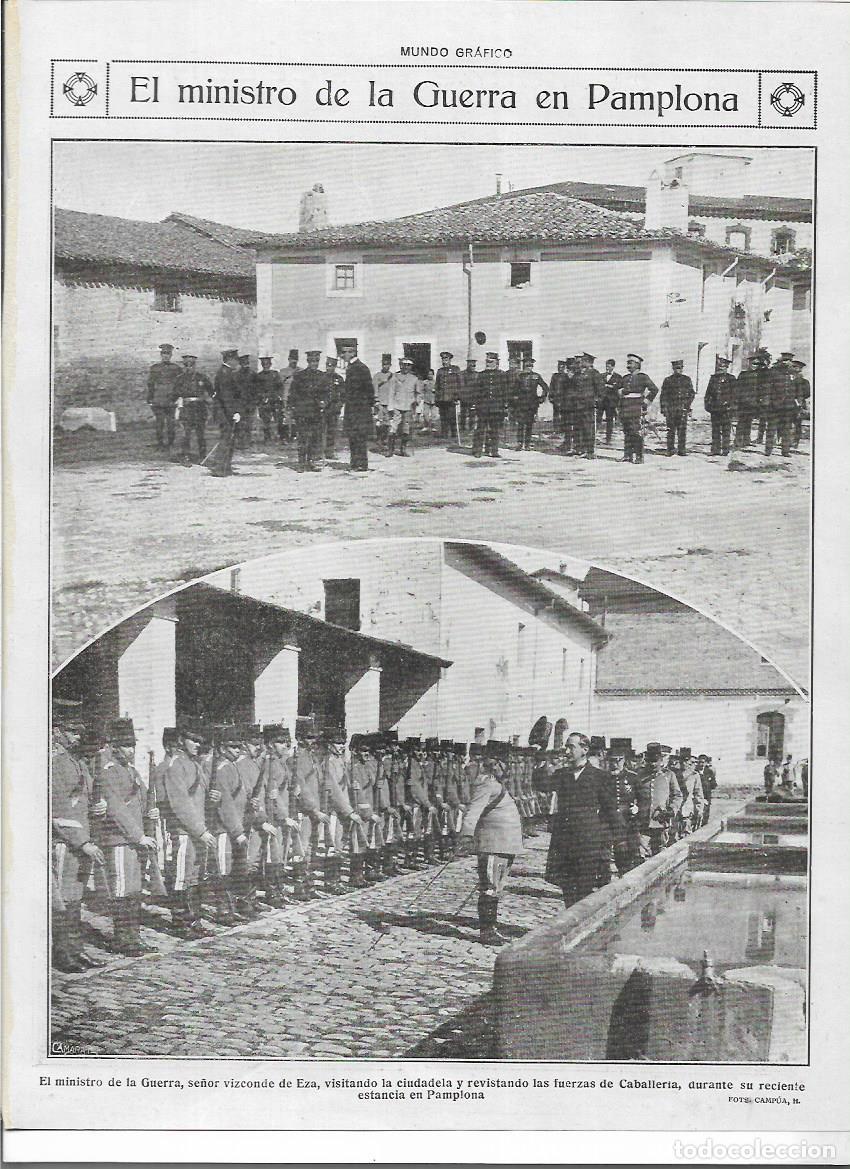 Colecionismo: A&Ntilde;O 1920 RECORTE PRENSA PAMPLONA CIUDADELA FUERZAS DE CABALLERIA EJERCITO SOLDADOS MINISTRO GUERRA