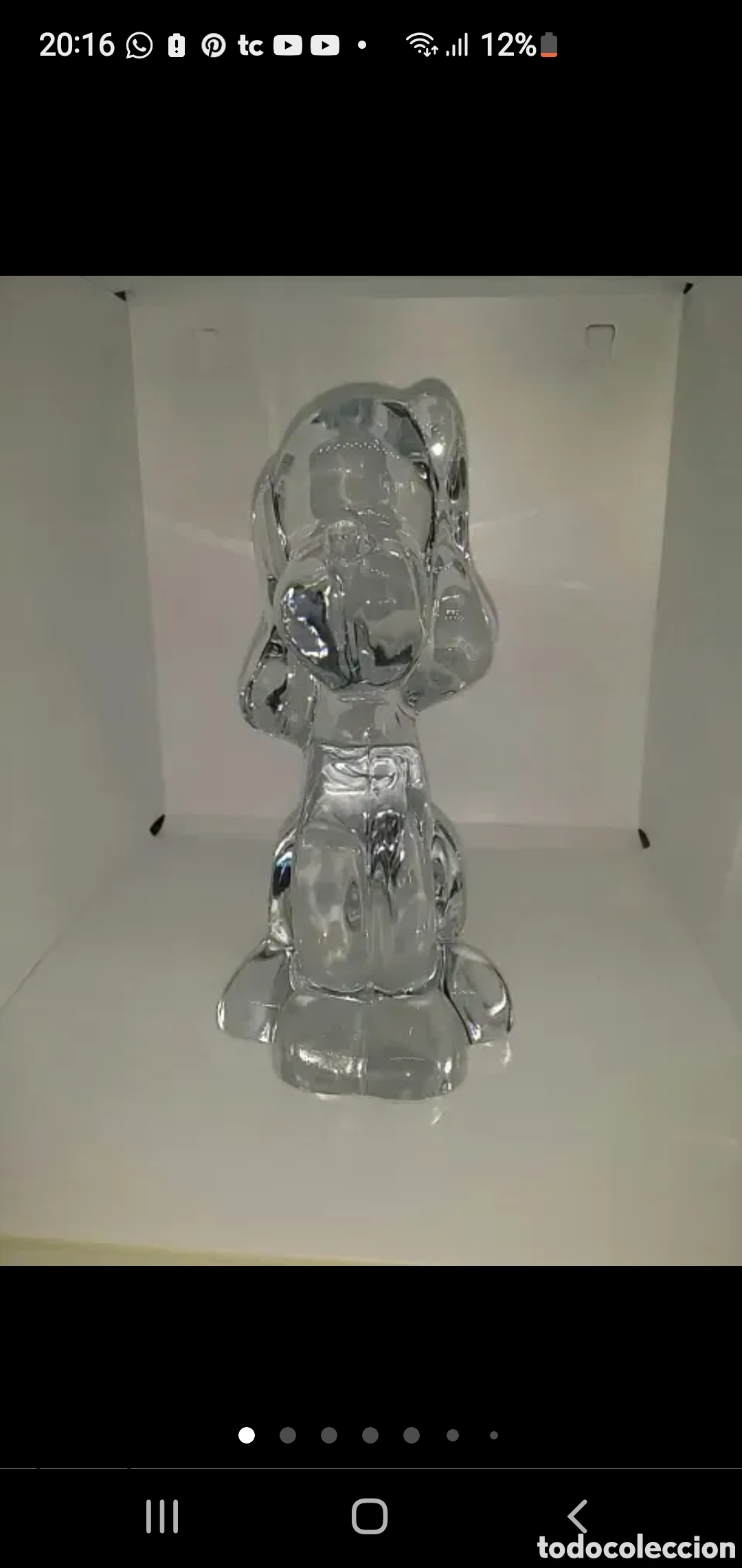 Coleccionismo: Pisapapeles cristal perro - Foto 1