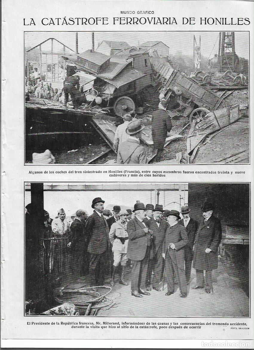Colecionismo: A&Ntilde;O 1920 RECORTE PRENSA HONILLES FRANCIA ACCIDENTE TREN CATASTROFE FERROVIARIA MILLERAND VICTIMAS