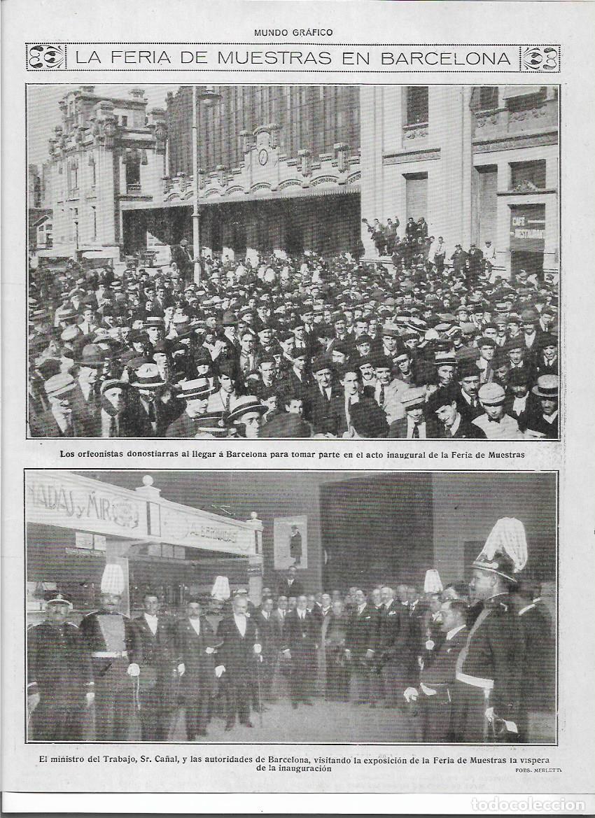 Colecionismo: A&Ntilde;O 1920 RECORTE PRENSA BARCELONA INAUGURACION FERIA DE MUESTRAS PARTICIPACION ORFEON DONOSTIARRA