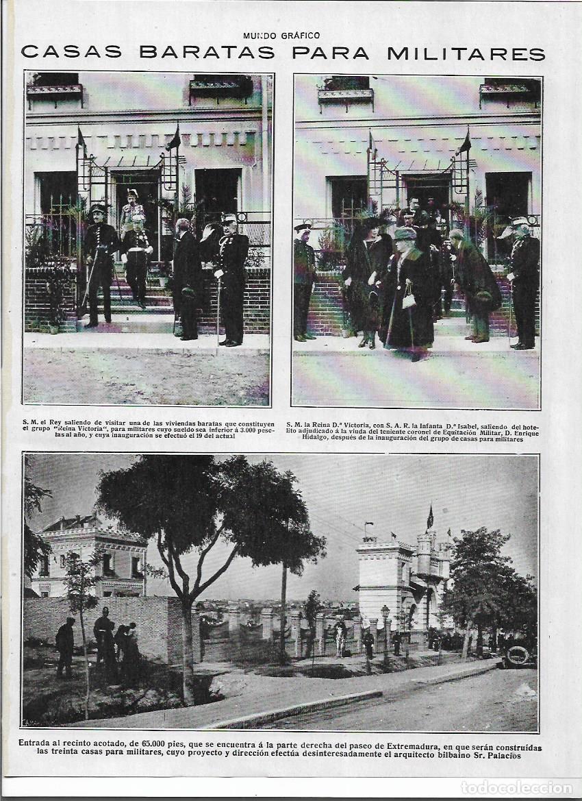 Colecionismo: A&Ntilde;O 1920 RECORTE PRENSA MADRID CONSTRUCCION CASAS BARATAS PARA MILITARES PASEO EXTREMADURA
