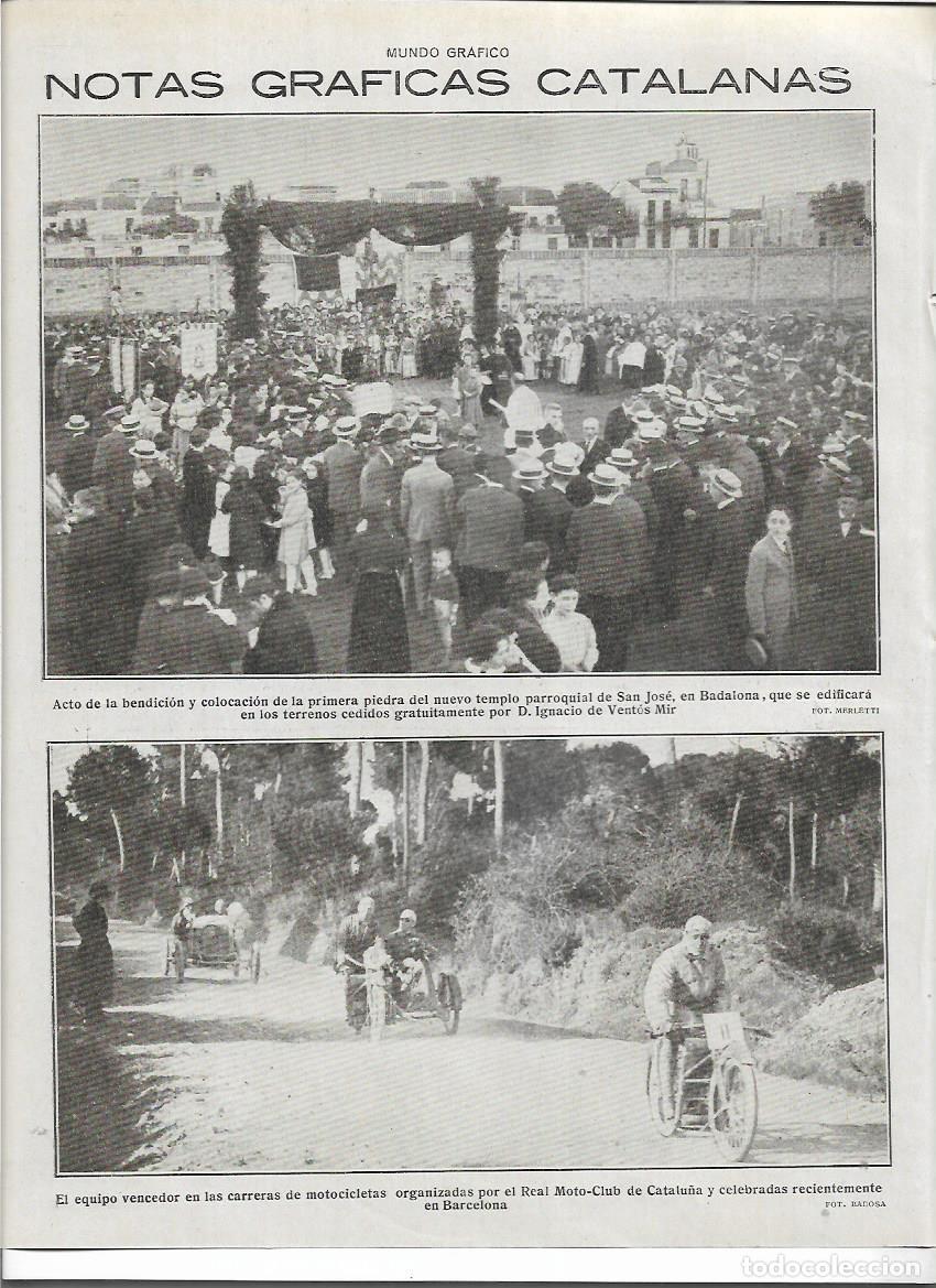 Colecionismo: A&Ntilde;O 1920 RECORTE PRENS BADALONA PRIMERA PIEDRA NUEVA IGLESIA SAN JOSE DONACION IGNACIO DE VENTOS MIR