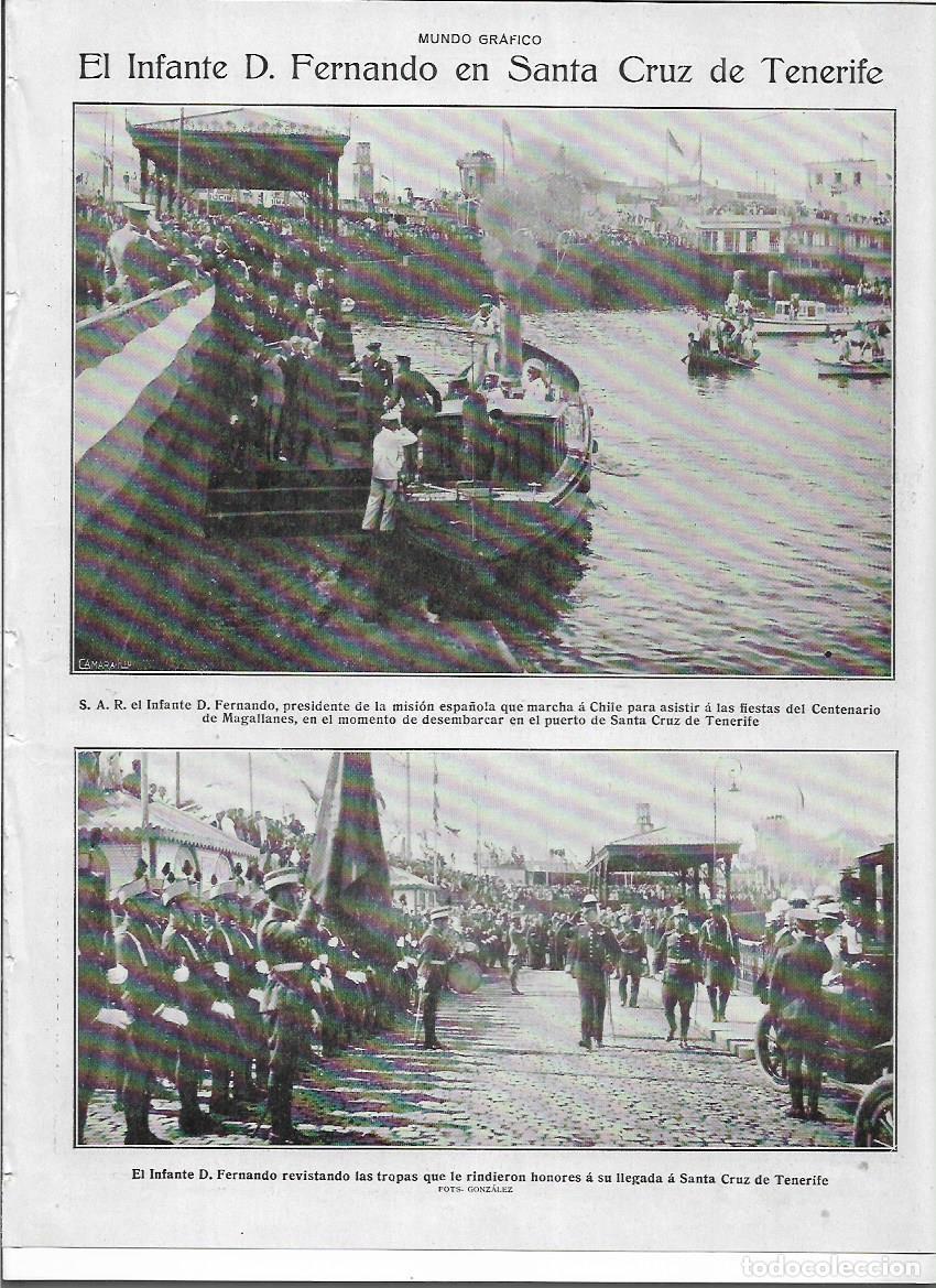 Colecionismo: A&Ntilde;O 1920 RECORTE PRENSA SANTA CRUZ DE TENERIFE VISITA INFANTE FERNANDO PUERTO BARCAS TROPAS