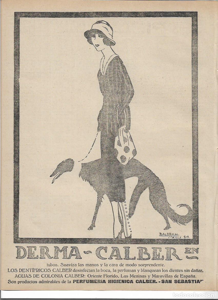 Coleccionismo: A&Ntilde;O 1920 RECORTE PRENS PUBLICIDAD DERMA CALBER PERFUMERIA HIGIENICA SAN SEBASTIAN DENTIFRICO COLONIA