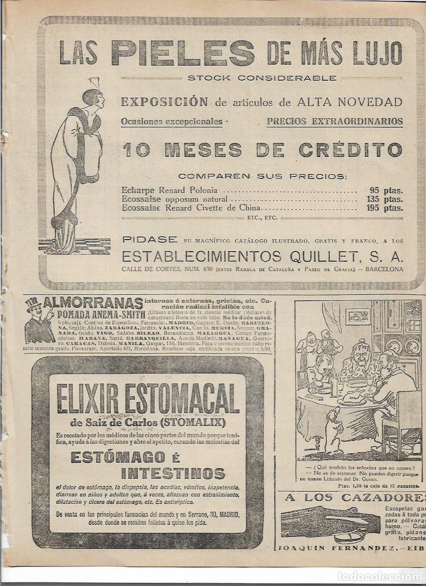 Colecionismo: A&Ntilde;O 1920 RECORTE PRENSA PUBLICIDAD ESTABLECIMIENTOS QUILLET PIELES DE LUJO MODA COMERCIO
