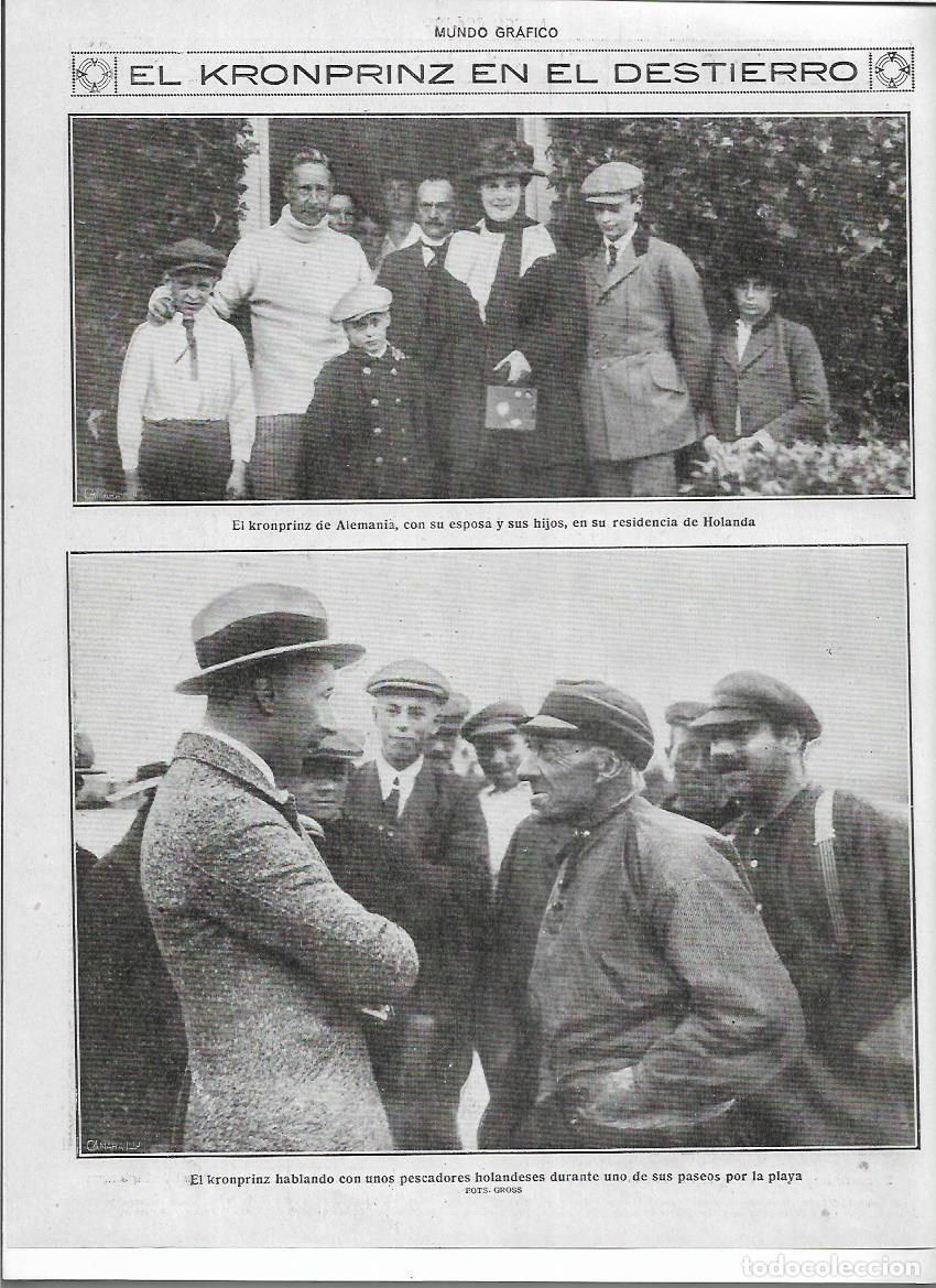 Colecionismo: A&Ntilde;O 1920 RECORTE PRENSA EL KRONPRINZ DE ALEMANIA Y SU FAMILIA EN EL DESTIERRO EN HOLANDA