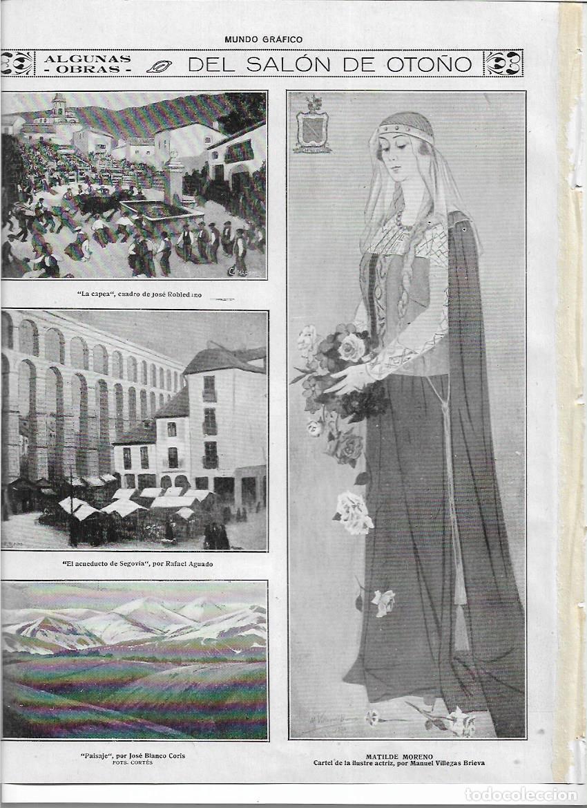 Colecionismo: A&Ntilde;O 1920 RECORTE PRENSA PINTURA DIBUJO MATILDE MORENO CARTEL DE LA ACTRIZ POR MANUEL VILLEGAS BRIEVA