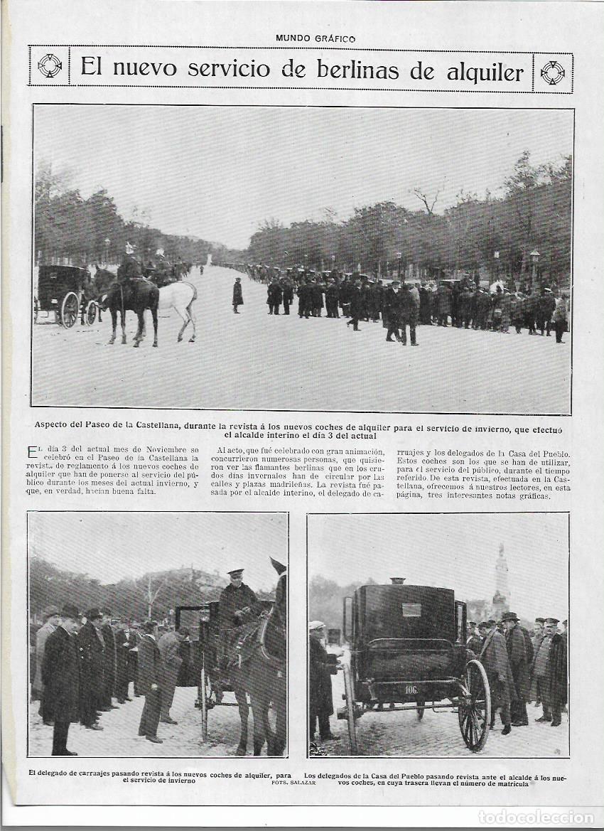 Colecionismo: A&Ntilde;O 1920 RECORTE PRENSA MADRID NUEVO SERVICIO COCHES DE ALQUILER BERLINAS SERVICIO INVIERNO